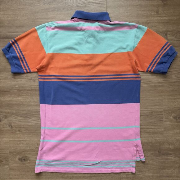 Vintage 90s Polo Ralph Lauren Striped Colorblock Shirt Mens S Made In USA - Picture 2 of 7